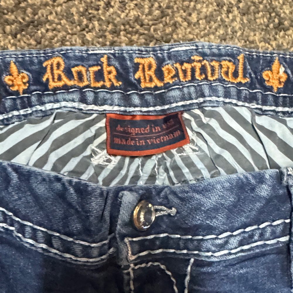 Rock Revival Women’s Amberlight Jeans Sequins 36 18 18W Excellent Cond Easy Boot - Picture 11 of 12
